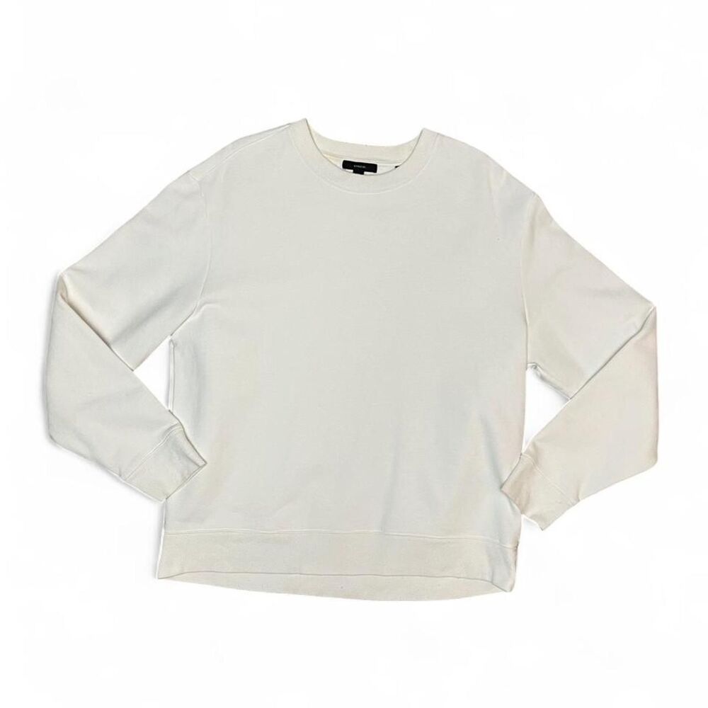 Vince Men's Pure White Crewneck Sweatshirt